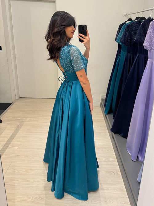 Abito Antonella manica corta paillettes