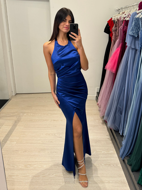 Vestito sirena scollo americana raso