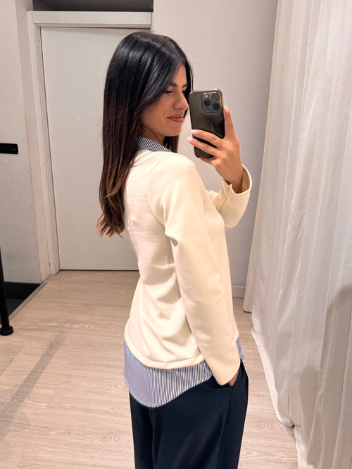 Felpa con camicia incorporata