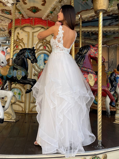 Abito cerimonia kelly tulle balze