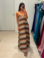 Vestito plisse fantasia Lurex