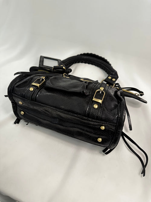 Borsa Lucy piccola borchie e lacci ecopelle