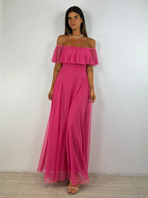 Vestito Giulia lungo tulle manica scesa volant