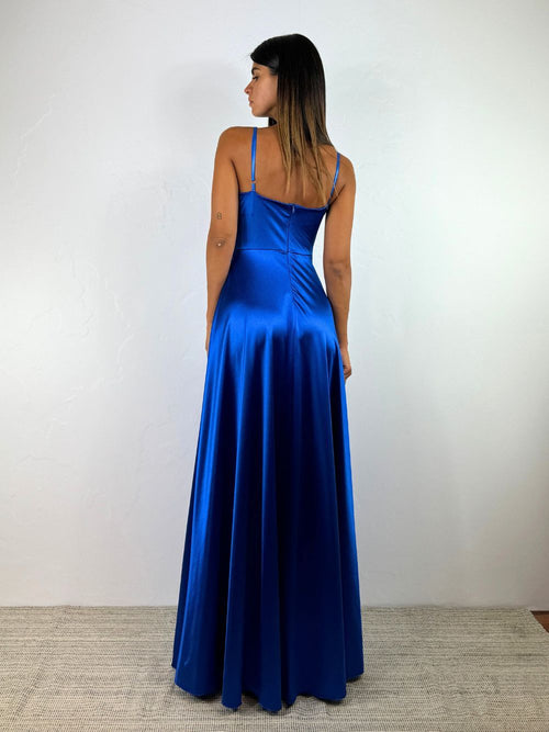 Vestito lungo scollo incrociato morbido