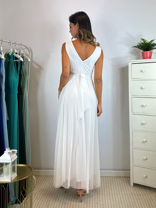 Abito Giulia cerimonia tulle smanicato