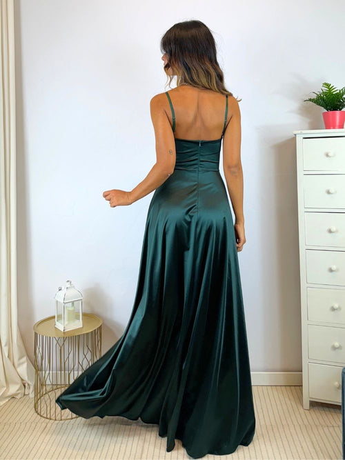 Vestito lungo scollo incrociato morbido