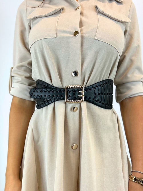 Cintura ecopelle fibbia quadrata