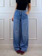 Jeans sophiawide leg vita arricciata e coulisse