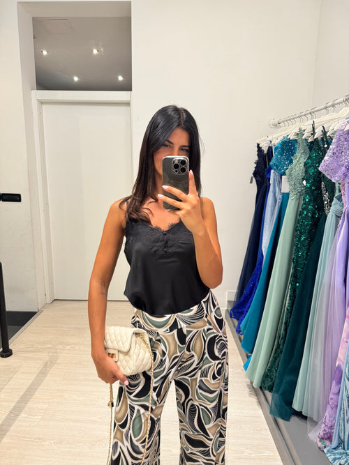 Pantalone viscosa geo palazzo