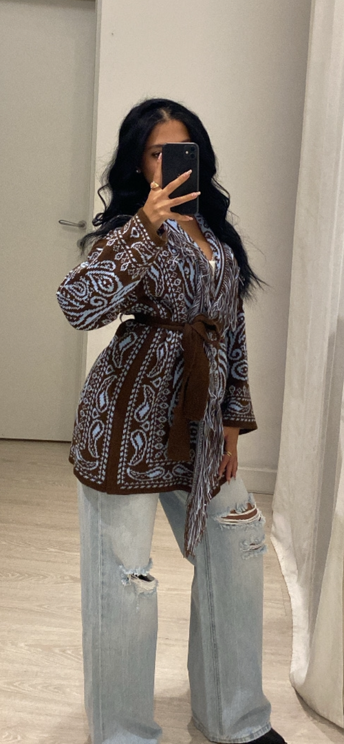 Cardigan accappatoio tribale