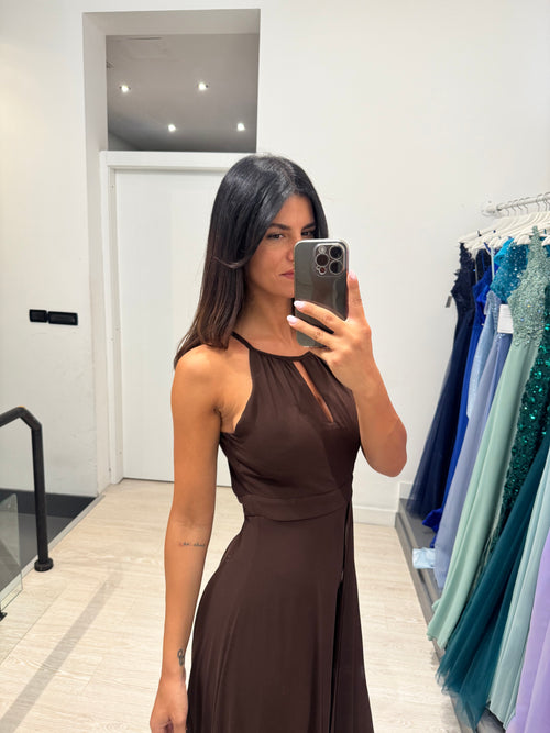 Tuta elegante scollo americano con mantella