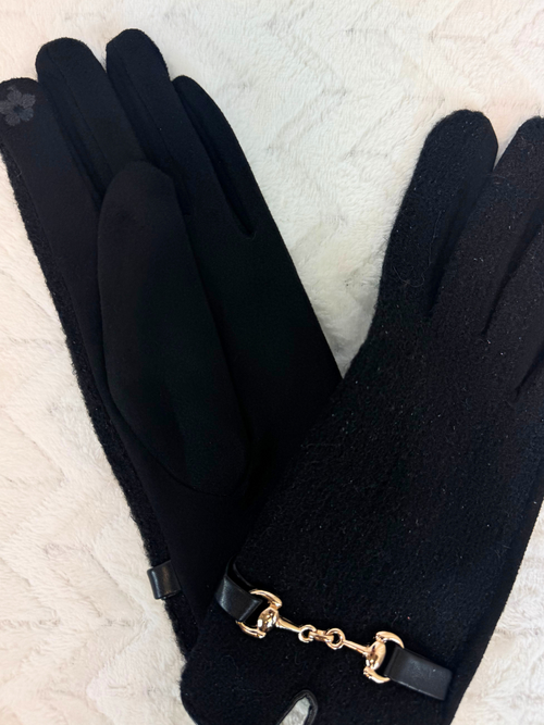 Guanti lurex con fibbia