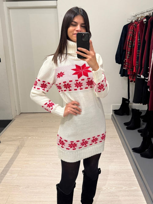 Vestito maglia stelle di natale