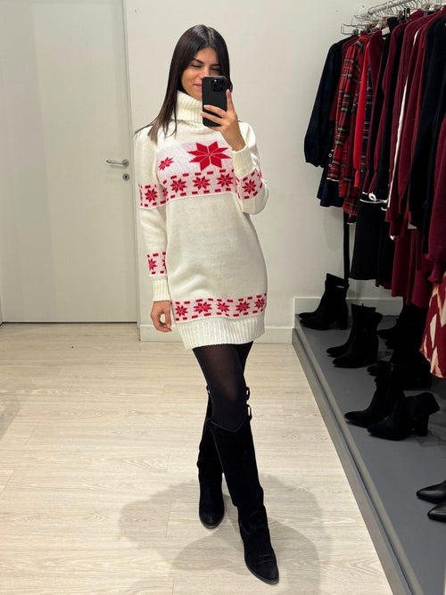 Vestito maglia stelle di natale