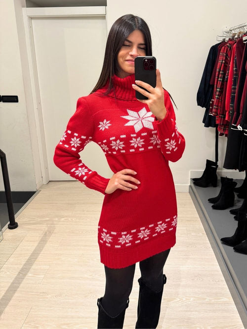 Vestito maglia stelle di natale
