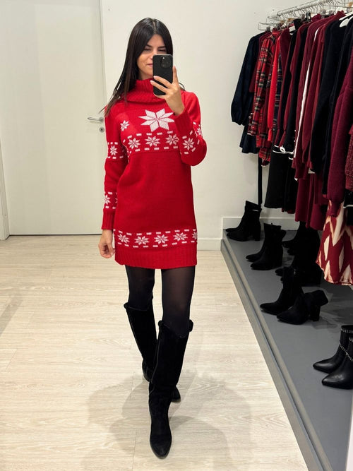 Vestito maglia stelle di natale