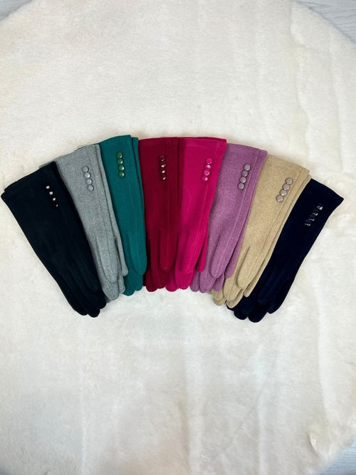 Guanti viscosa bottoni