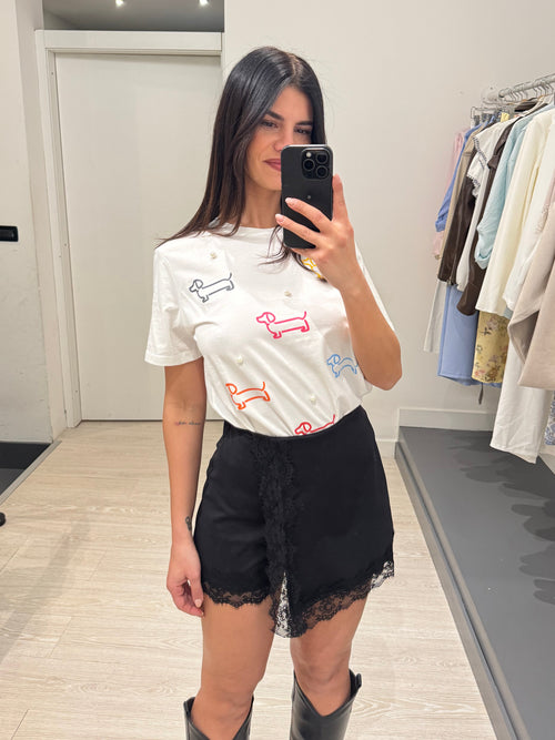Shorts gonna con pizzo