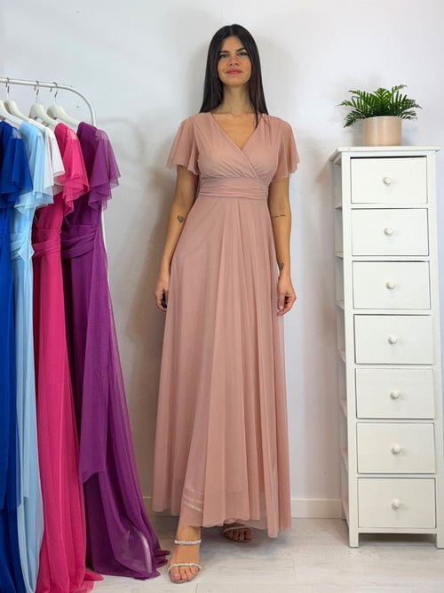 Abito Giulia cerimonia tulle manica