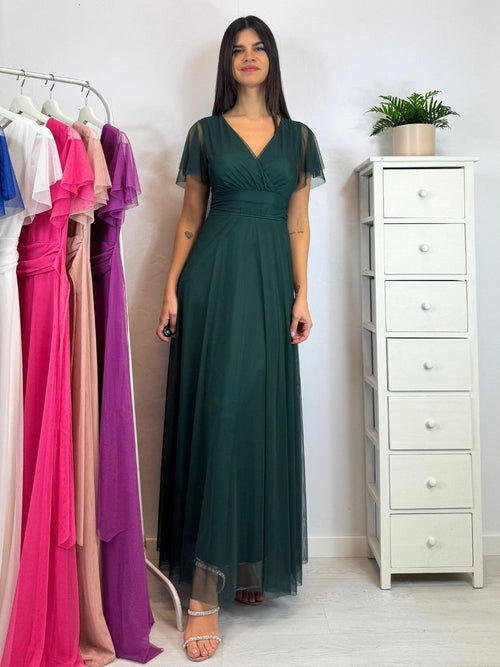 Abito Giulia cerimonia tulle manica