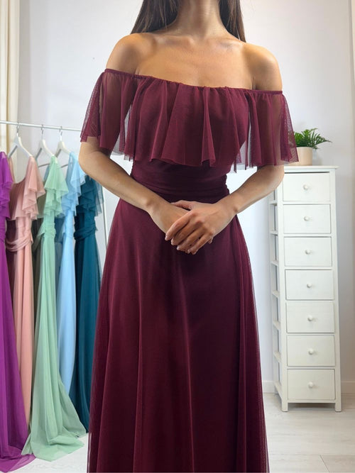 Vestito Giulia lungo tulle manica scesa volant