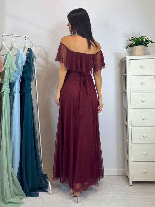 Vestito Giulia lungo tulle manica scesa volant