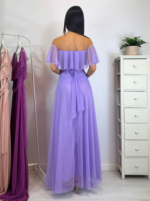 Vestito Giulia lungo tulle manica scesa volant