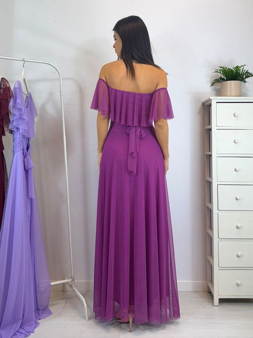 Vestito Giulia lungo tulle manica scesa volant