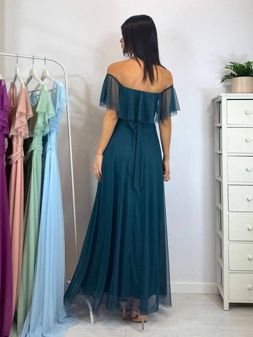 Vestito Giulia lungo tulle manica scesa volant