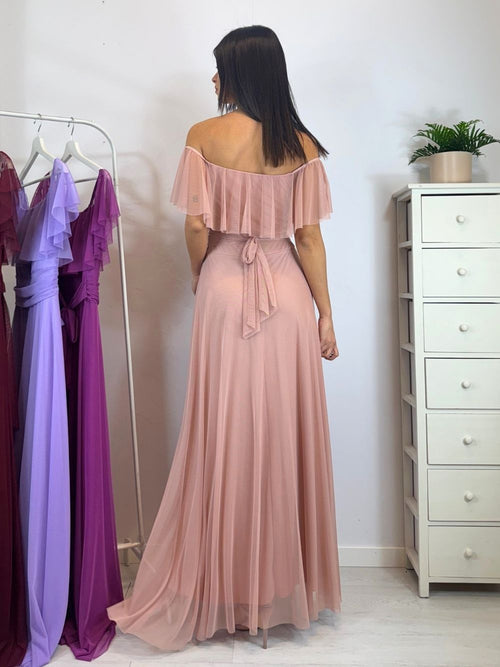 Vestito Giulia lungo tulle manica scesa volant