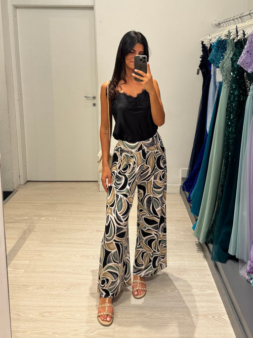 Pantalone viscosa geo palazzo