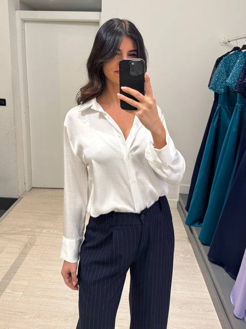 Camicia raso con colletto