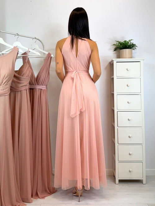 Vestito Giulia lungo tulle scollo americano