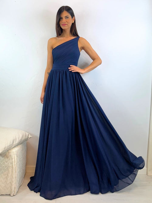 Abito cerimonia monospalla drappeggio