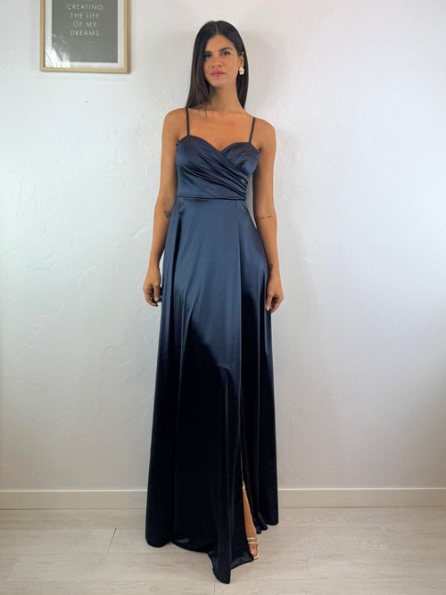 Vestito lungo scollo incrociato morbido