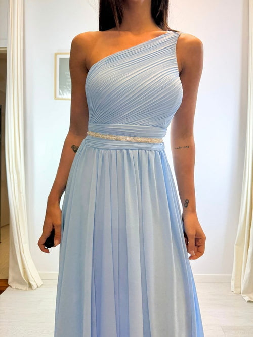Abito cerimonia monospalla drappeggio