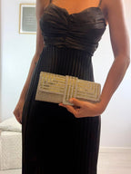Pochette elegante strass rotondi e rettangolari