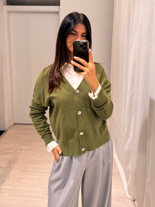 Cardigan over bottoni gioiello