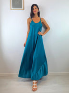 Vestito lungo raso svasato