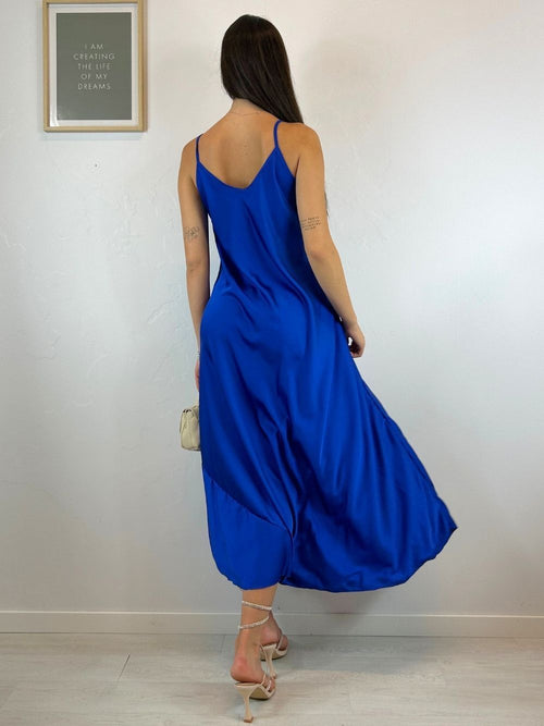 Vestito lungo raso svasato