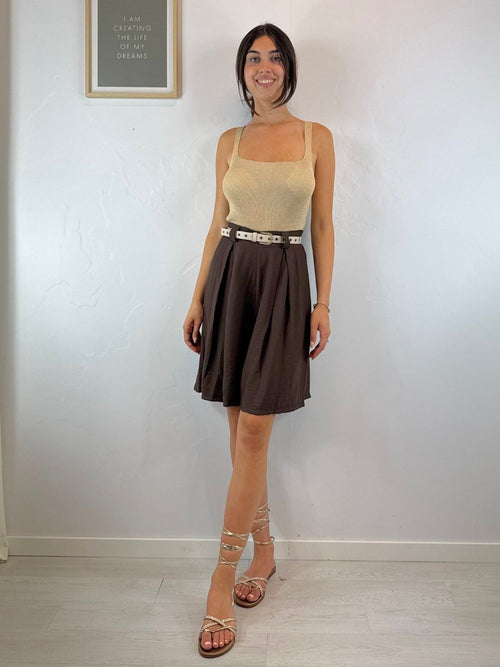 Shorts bermuda effetto lino