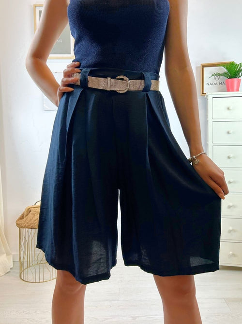 Shorts bermuda effetto lino