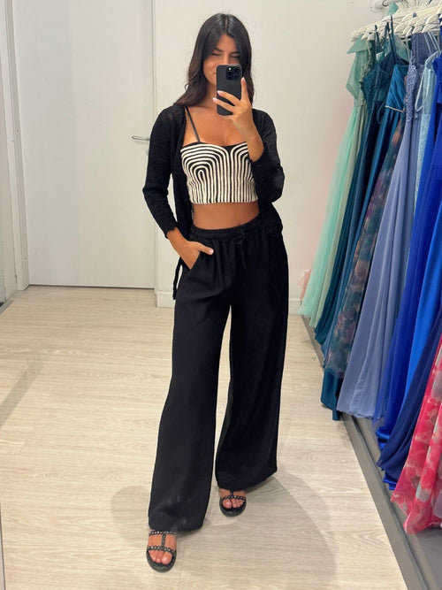 Cardigan rete laccio