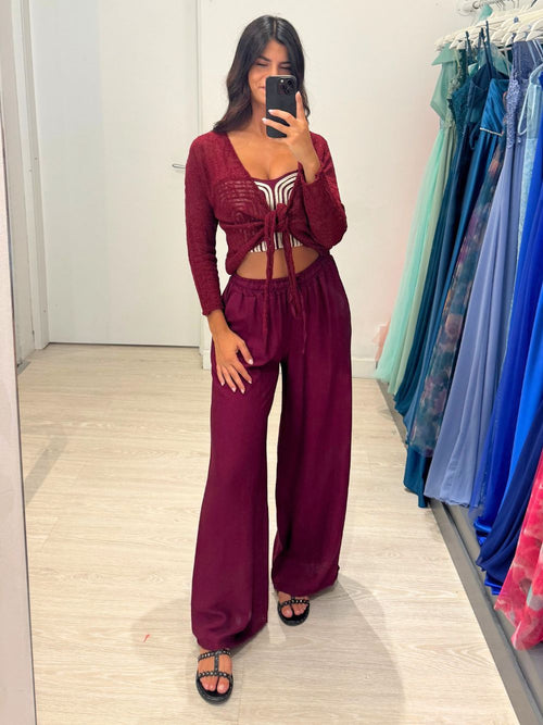 Cardigan rete laccio