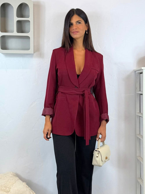 Giacca lunga con cintura