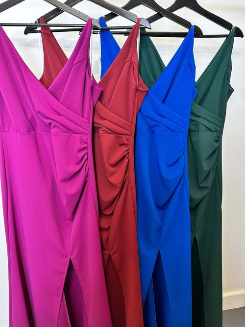 Abito cerimonia curvy sirena drappeggio