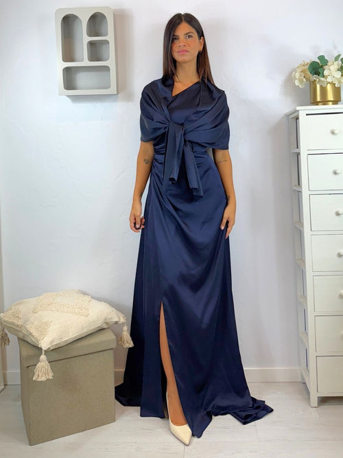Vestito cerimonia monospalla raso