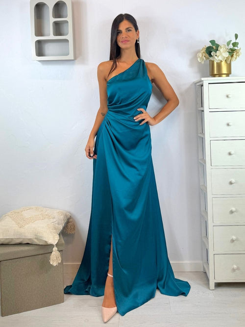 Vestito cerimonia monospalla raso