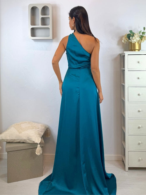 Vestito cerimonia monospalla raso