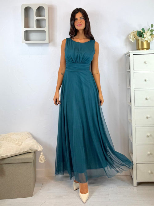 Abito Giulia cerimonia tulle smanicato